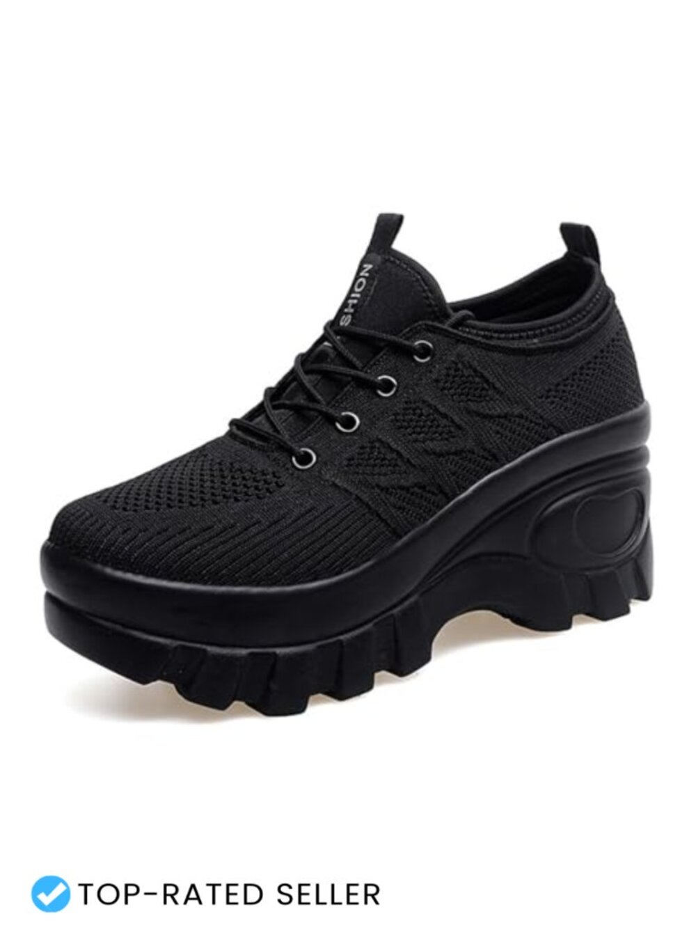 Women's Chunky Platform Orthopedic Wedge Walking Shoes Knitted Lace Up